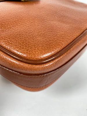 BURBERRY - TAN PEBBLED LEATHER CROSS BODY BAG - VINTAGE