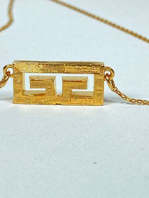 GIVENCHY - GG LOGO GOLD AND RHINESTONE NECKLACE - VINTAGE