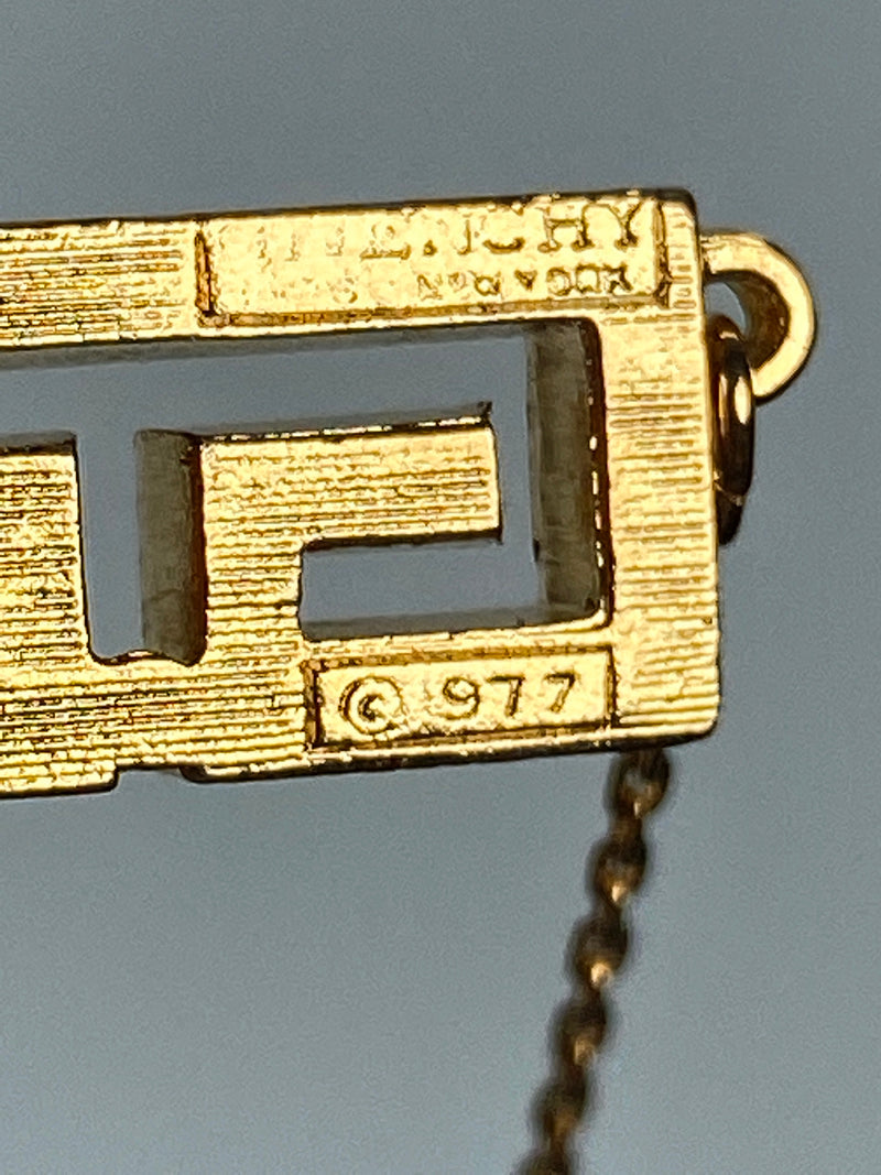 GIVENCHY - GG LOGO GOLD AND RHINESTONE NECKLACE - VINTAGE
