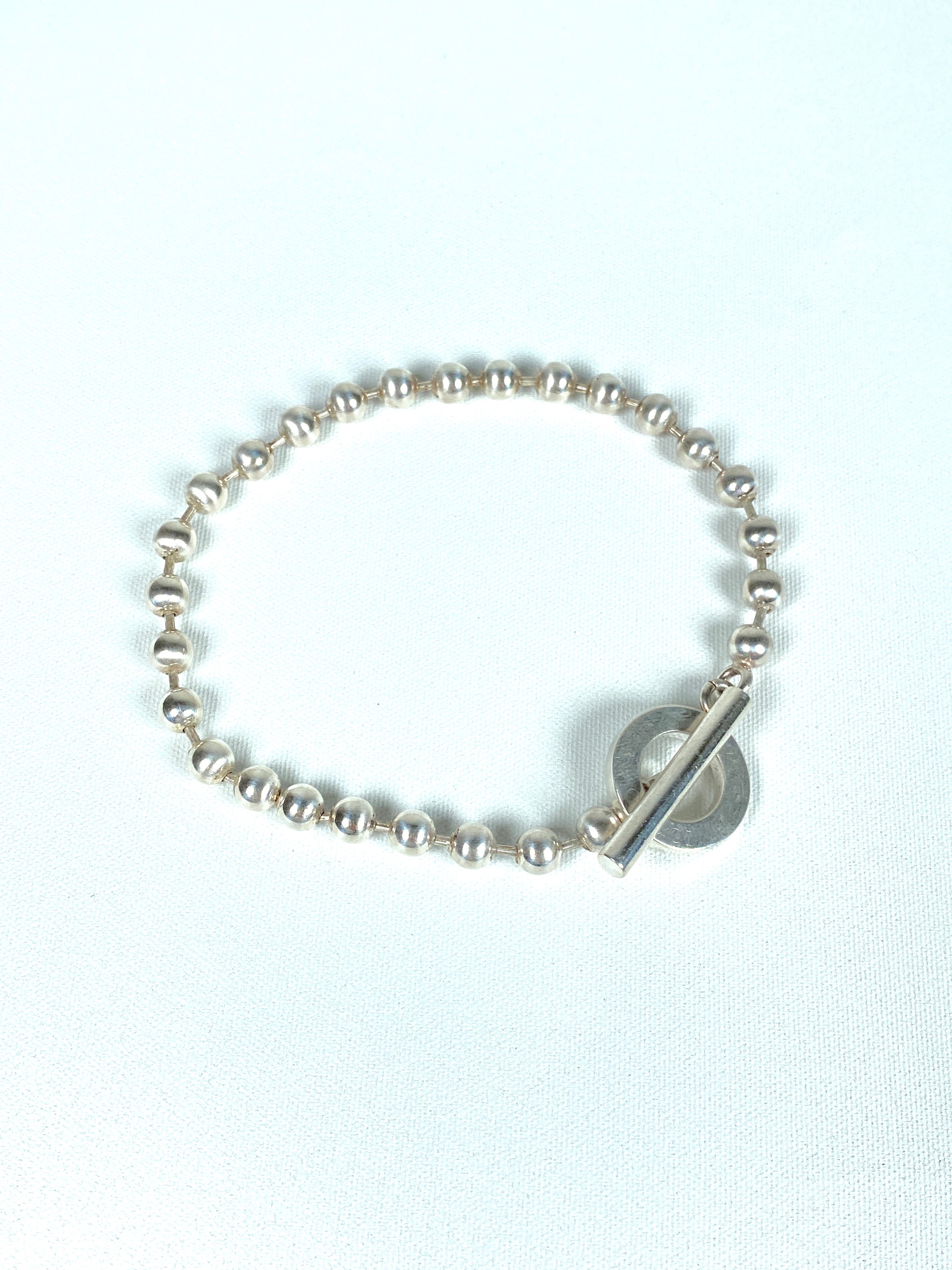 GUCCI BOULE BALL CHAIN CHARM BRACELET SZ 21 STERLING SILVER 925