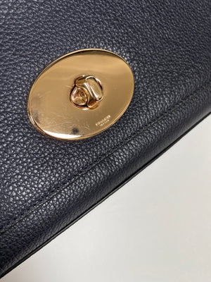 COACH - CROSSTOWN NAVY LEATHER CHAIN DETAIL CROSS BODY BAG