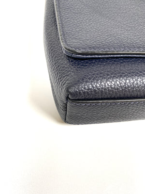 COACH - CROSSTOWN NAVY LEATHER CHAIN DETAIL CROSS BODY BAG