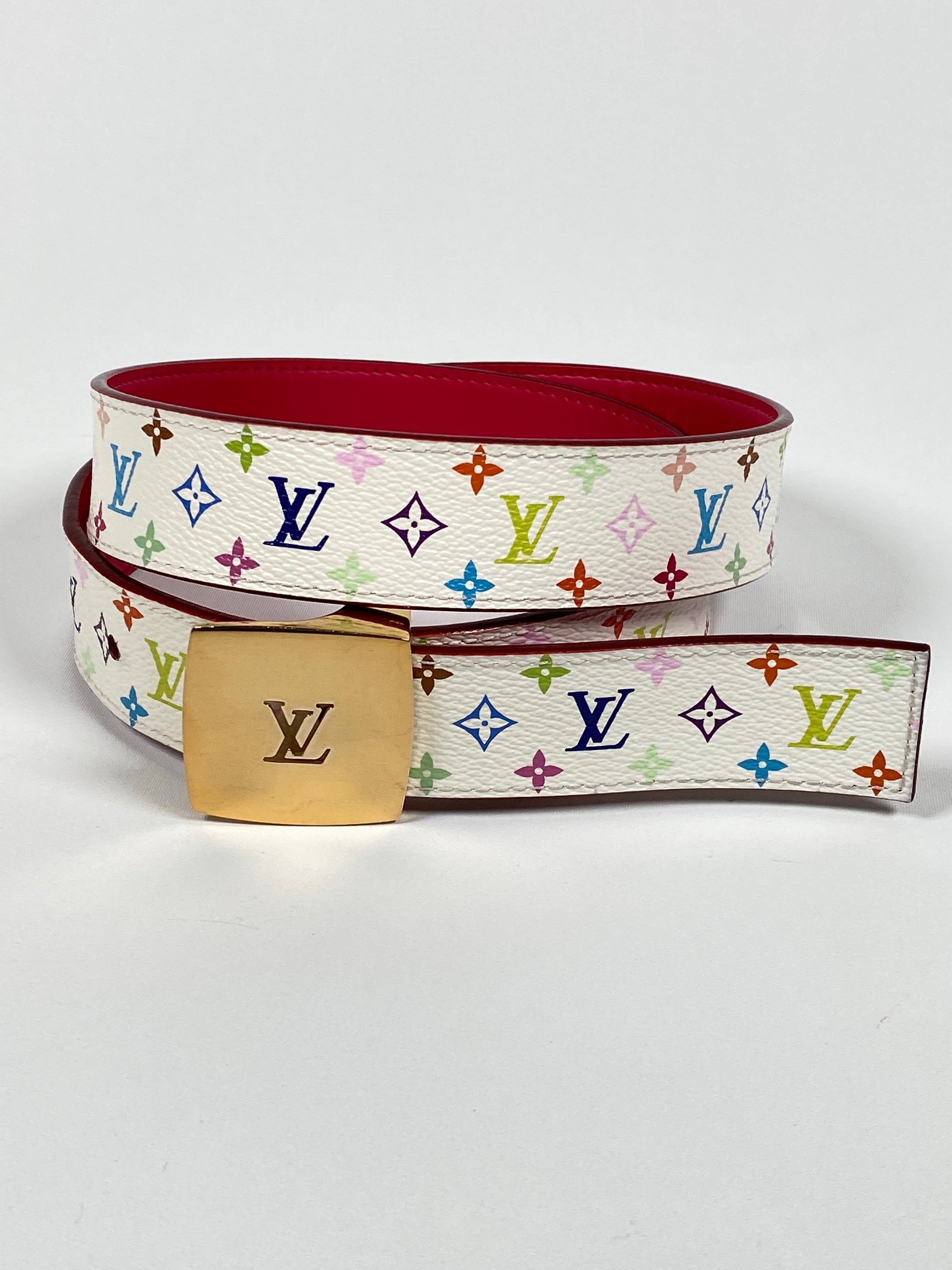 Louis Vuitton White Multicolore Murakami Belt – Dina C's Fab and