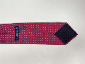 HERMES - BURGUNDY SILK TWILL MENS NECK TIE - WITH BOX