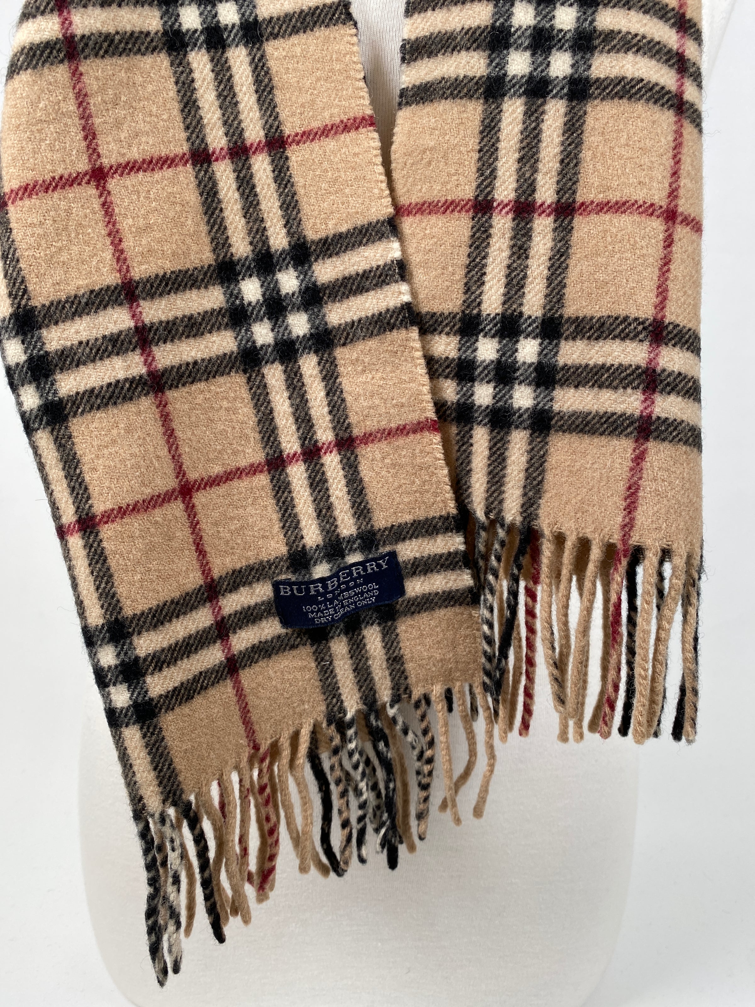 BURBERRY CLASSIC NOVACHECK VINTAGE LAMBSWOOL SCARF RE.LUXE AU