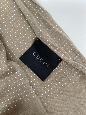 GUCCI - BEIGE WHITE POLKA DOT SPOT MODAL SCARF