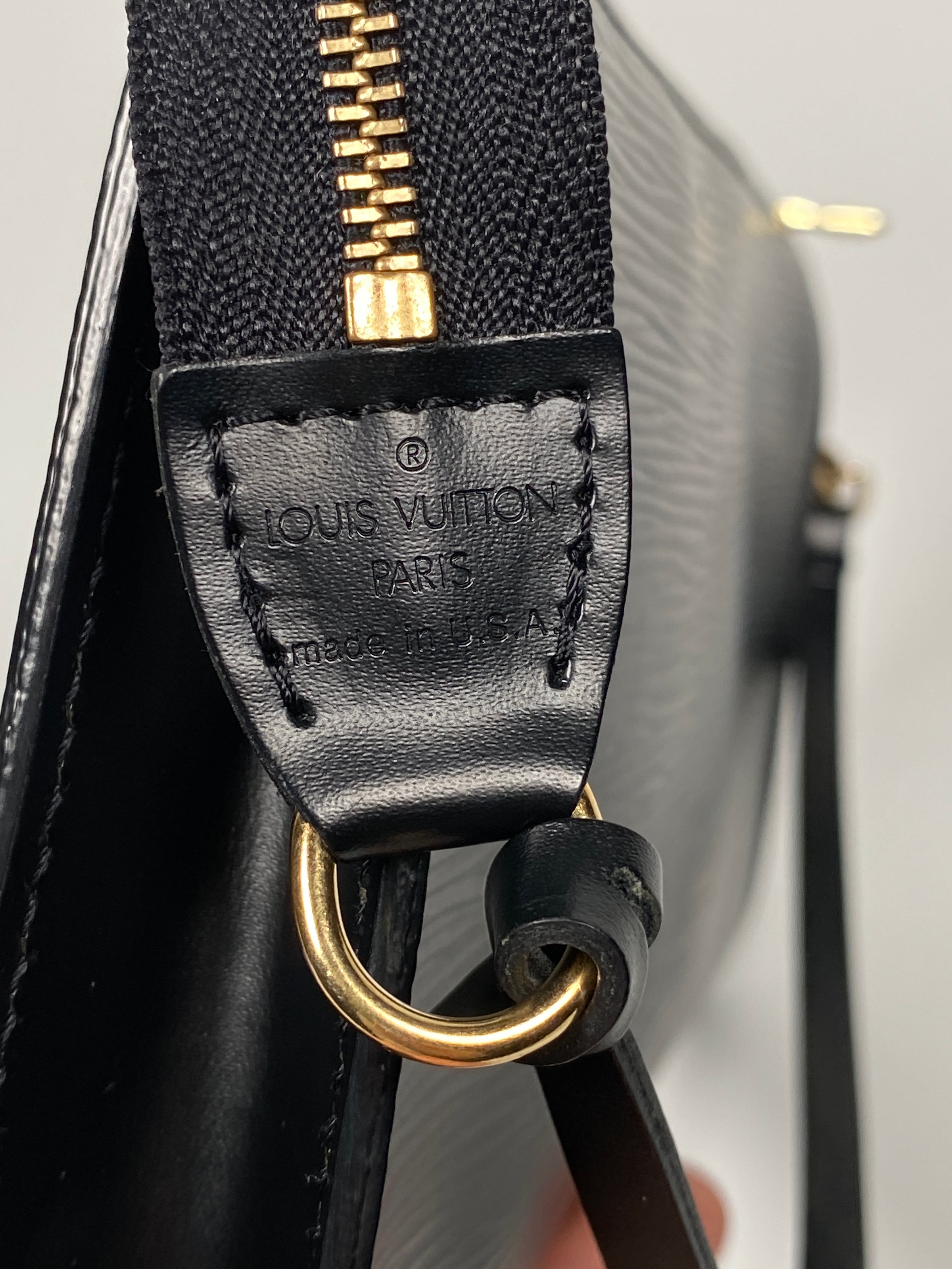 Louis Vuitton Pochette in Epi Noir with Silver Hardware - SOLD