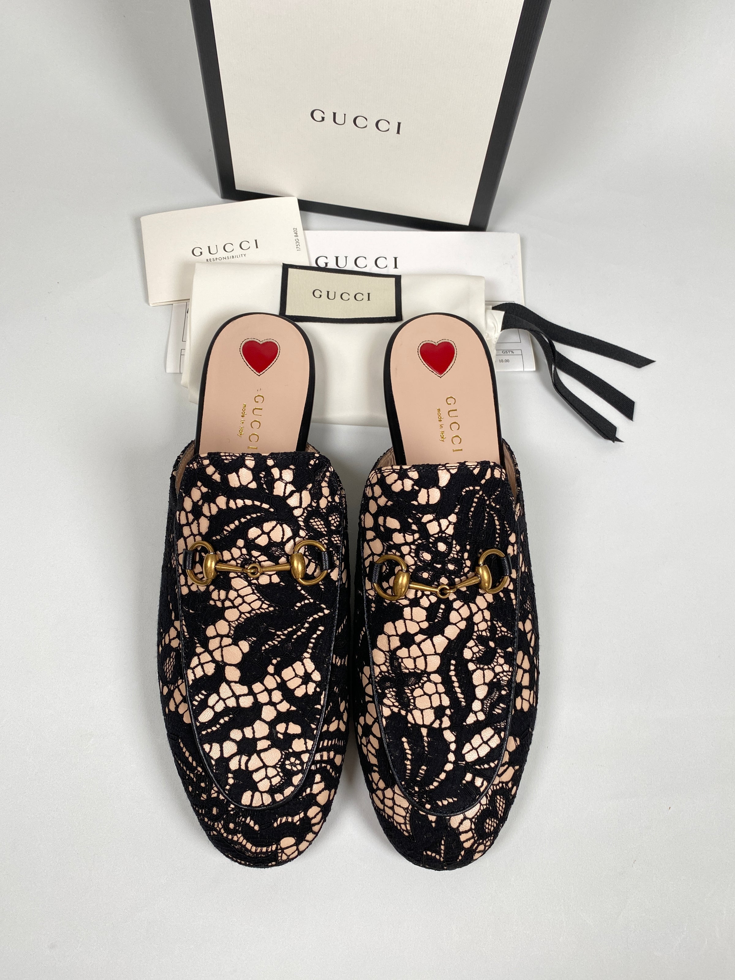 Gucci princetown lace sales mule