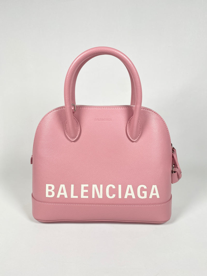 BALENCIAGA - VILLE SMALL TOP HANDLE LOGO PRINTED CROSS BODY BAG - NEW