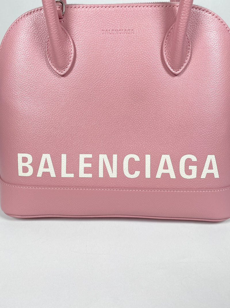 BALENCIAGA - VILLE SMALL TOP HANDLE LOGO PRINTED CROSS BODY BAG - NEW