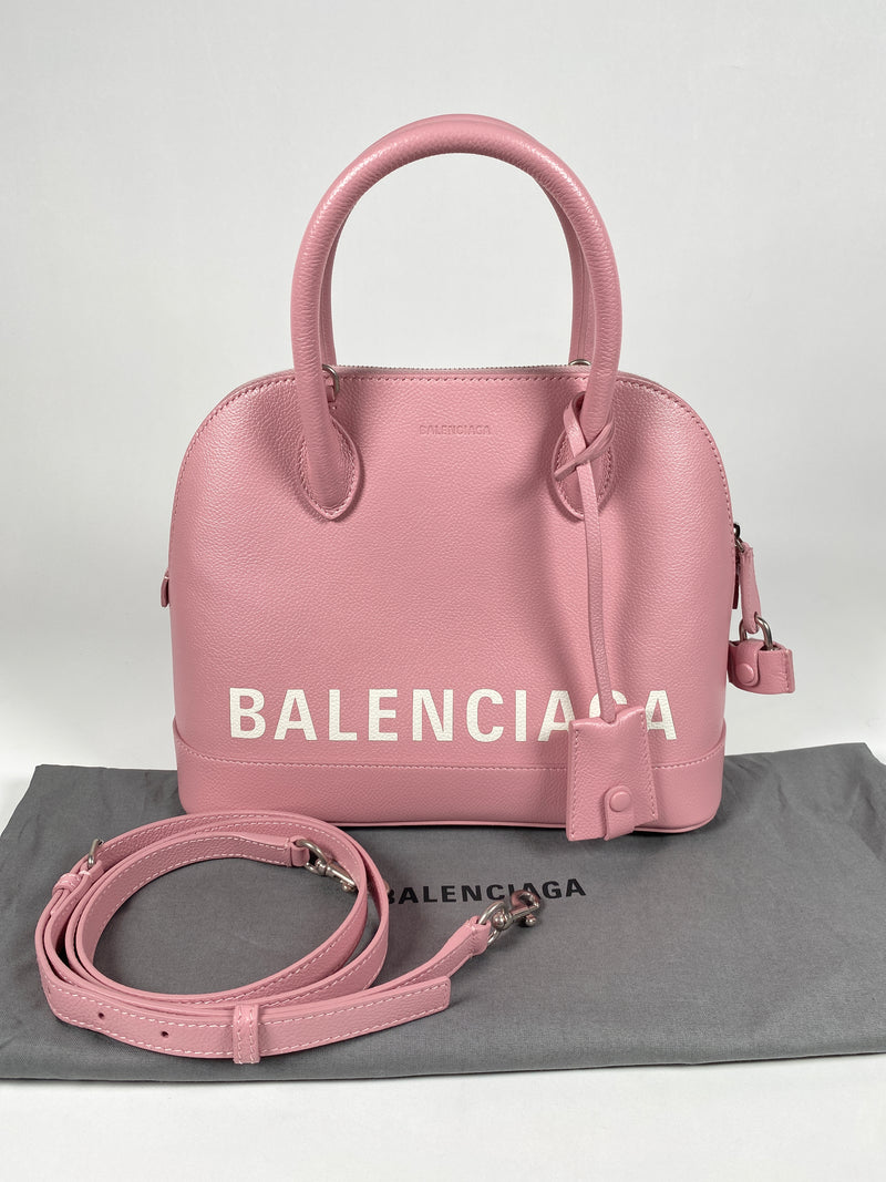BALENCIAGA - VILLE SMALL TOP HANDLE LOGO PRINTED CROSS BODY BAG - NEW