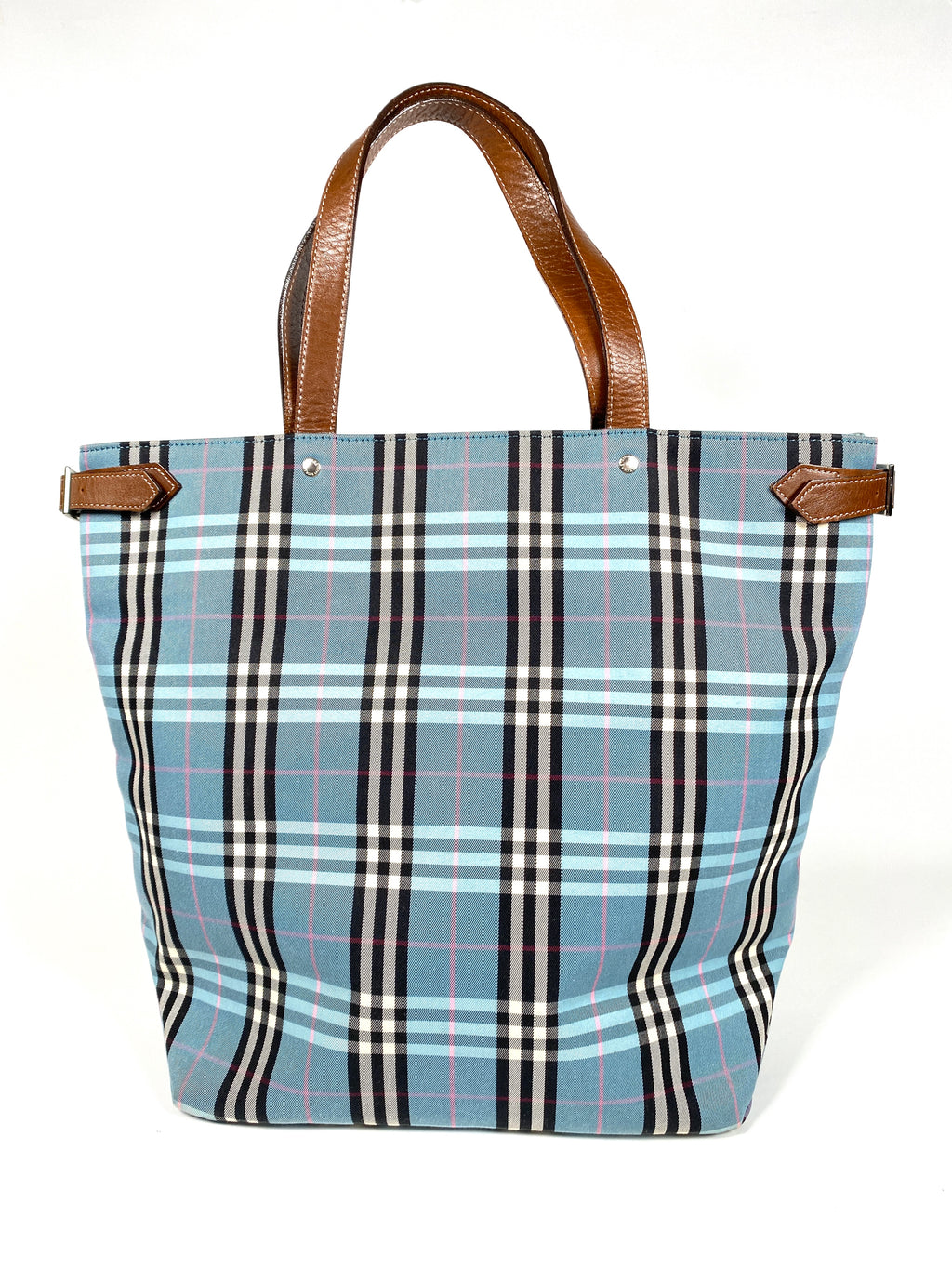 BURBERRY - BLUE NOVACHECK TOTE BAG - BLUE LABEL