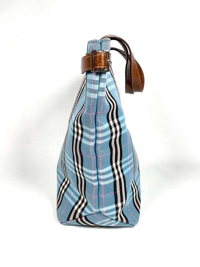 BURBERRY - BLUE NOVACHECK TOTE BAG - BLUE LABEL