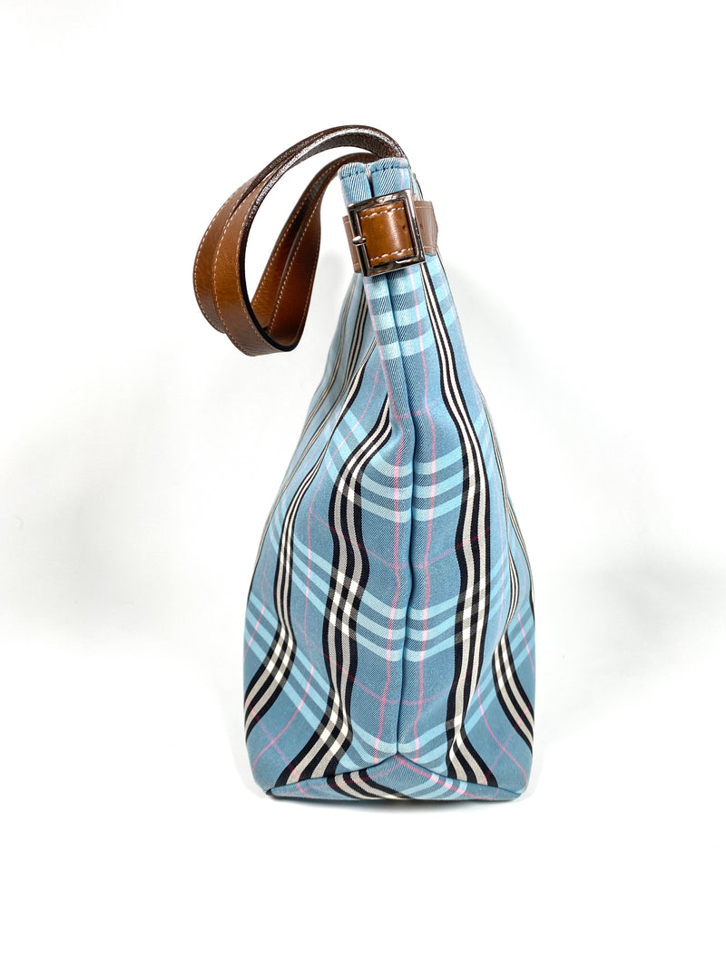 BURBERRY - BLUE NOVACHECK TOTE BAG - BLUE LABEL