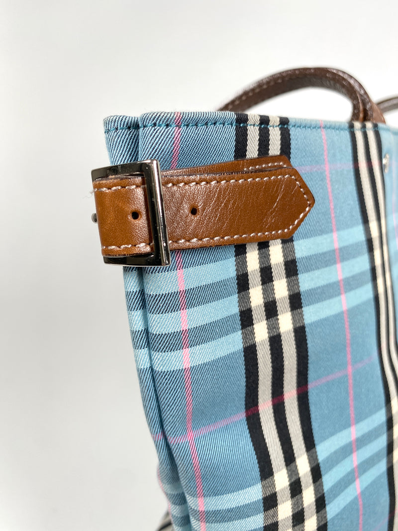 BURBERRY - BLUE NOVACHECK TOTE BAG - BLUE LABEL