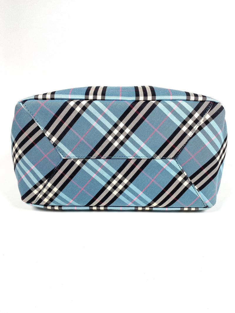 BURBERRY - BLUE NOVACHECK TOTE BAG - BLUE LABEL