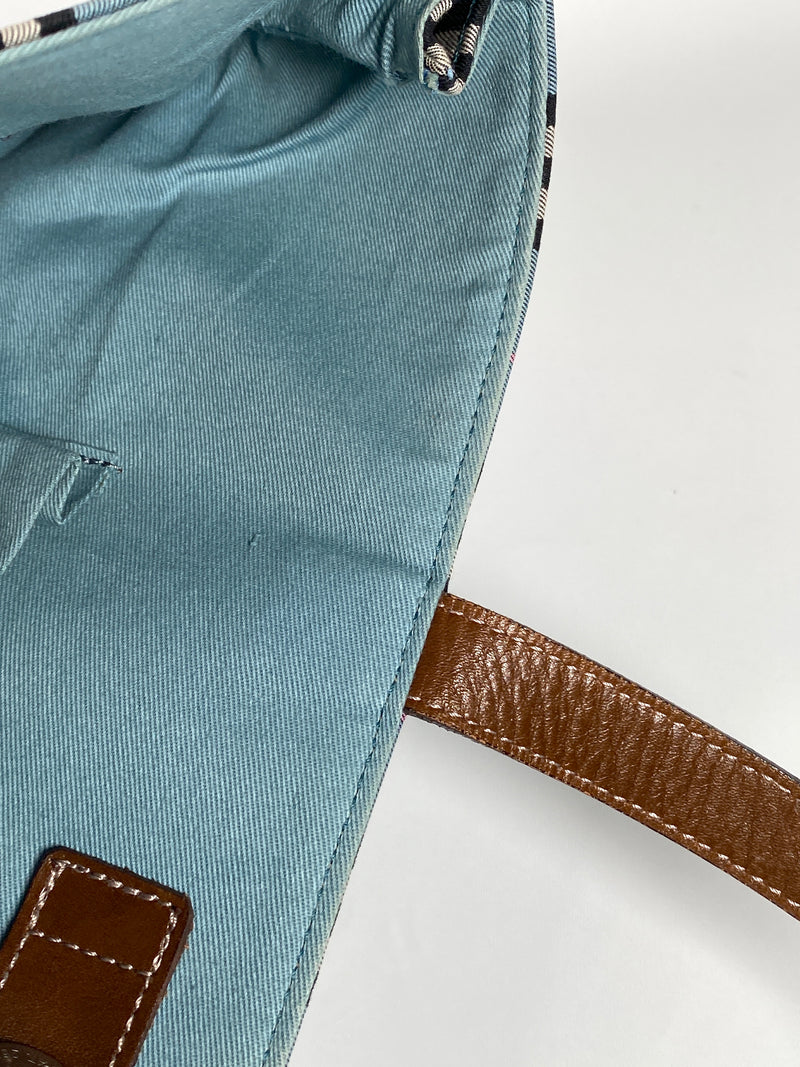 BURBERRY - BLUE NOVACHECK TOTE BAG - BLUE LABEL