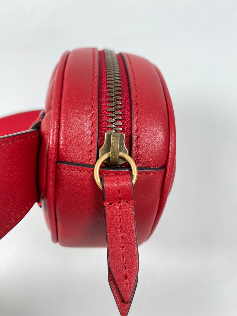 GUCCI - GG MARMONT RED MATELASSE BELT BAG - NEW