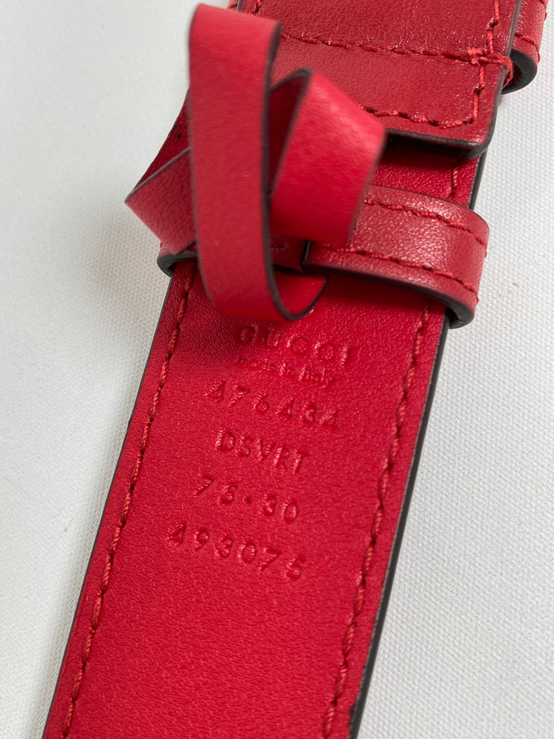 GUCCI - GG MARMONT RED MATELASSE BELT BAG - NEW