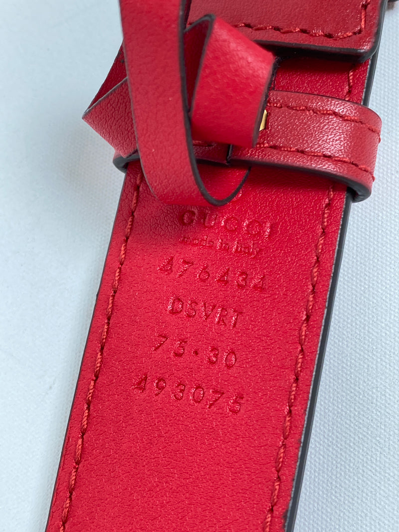 GUCCI - GG MARMONT RED MATELASSE BELT BAG - NEW