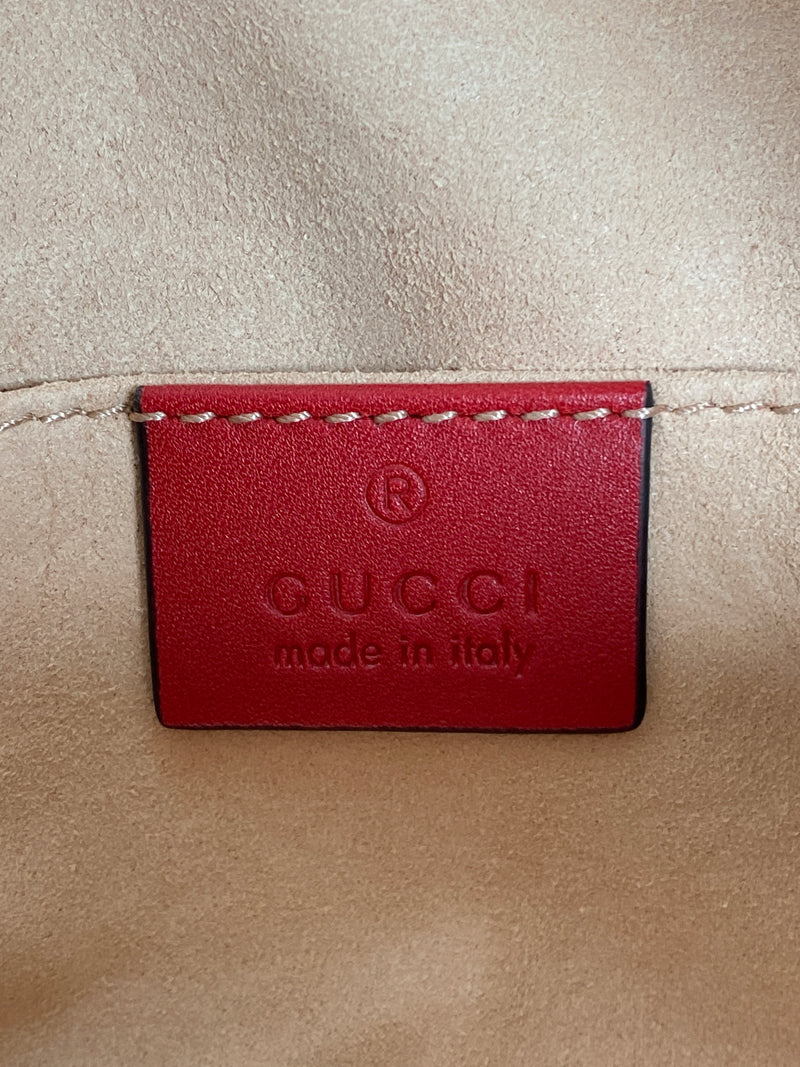 GUCCI - GG MARMONT RED MATELASSE BELT BAG - NEW