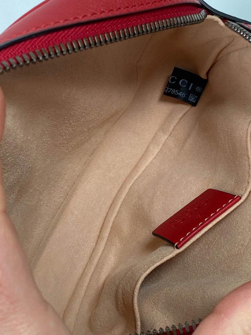 GUCCI - GG MARMONT RED MATELASSE BELT BAG - NEW