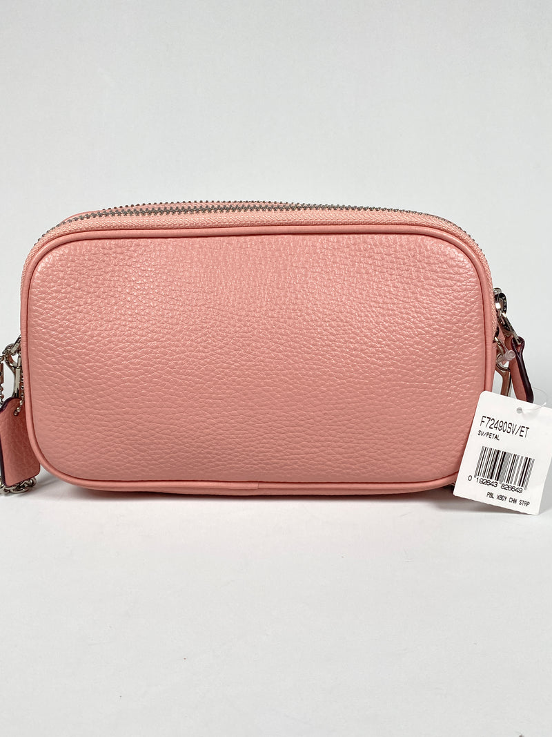 COACH - CROSSBODY POUCH IN PEBBLED PINK LEATHER - NEW