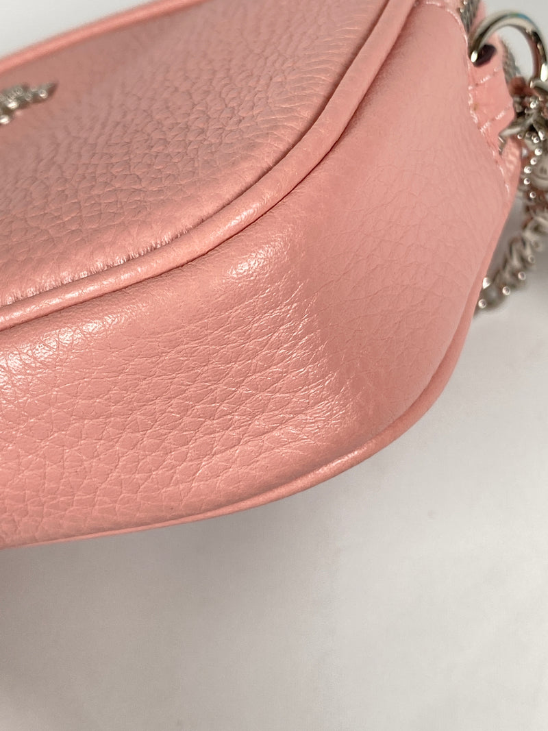 COACH - CROSSBODY POUCH IN PEBBLED PINK LEATHER - NEW