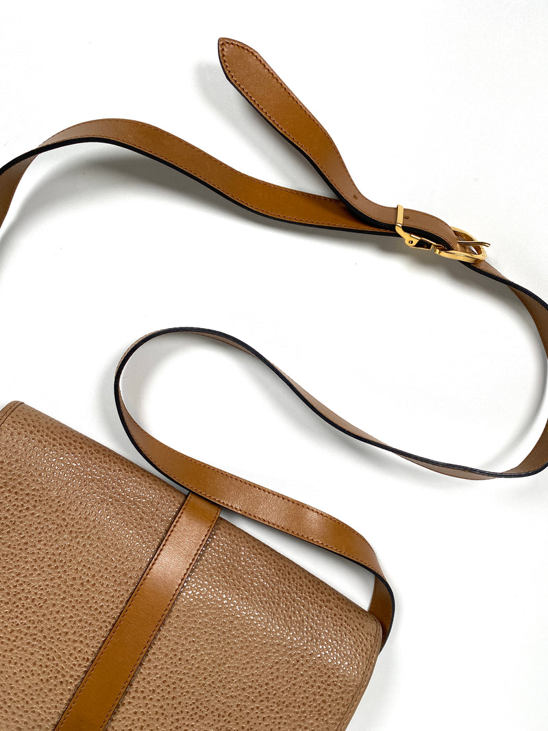 CHRISTIAN DIOR - VINTAGE PEBBLED LEATHER CROSS BODY BAG