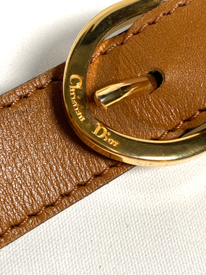 CHRISTIAN DIOR - VINTAGE PEBBLED LEATHER CROSS BODY BAG