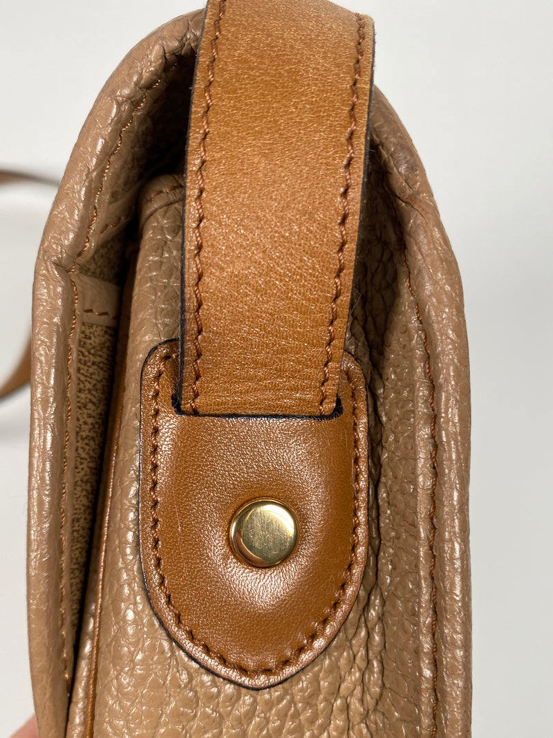 CHRISTIAN DIOR - VINTAGE PEBBLED LEATHER CROSS BODY BAG
