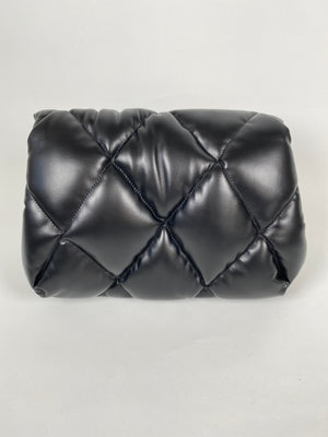 BALENCIAGA - TOUCH PUFFY QUILTED BLACK LEATHER CLUTCH BAG - NEW