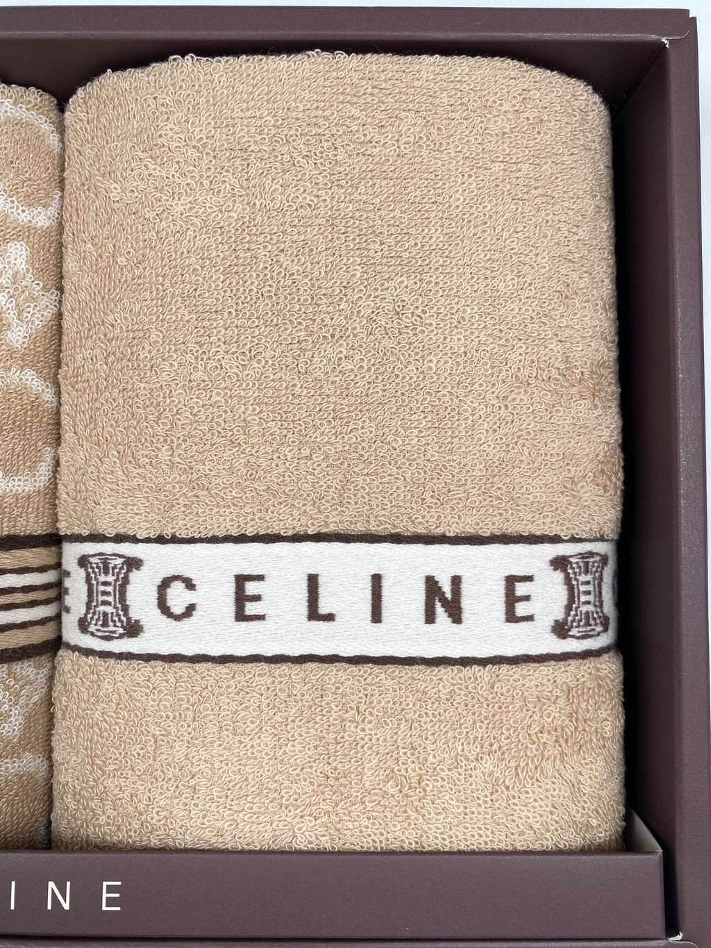 CELINE - 100% COTTON HAND TOWEL SET  - NEW IN BOX
