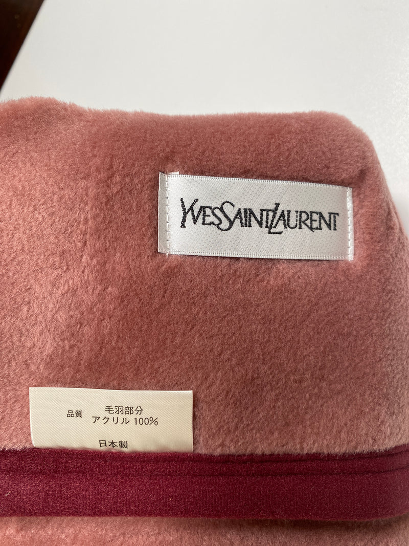 YSL - EMBROIDERED LOGO FLEECE BLANKET - NEW - 140 x 200 CM