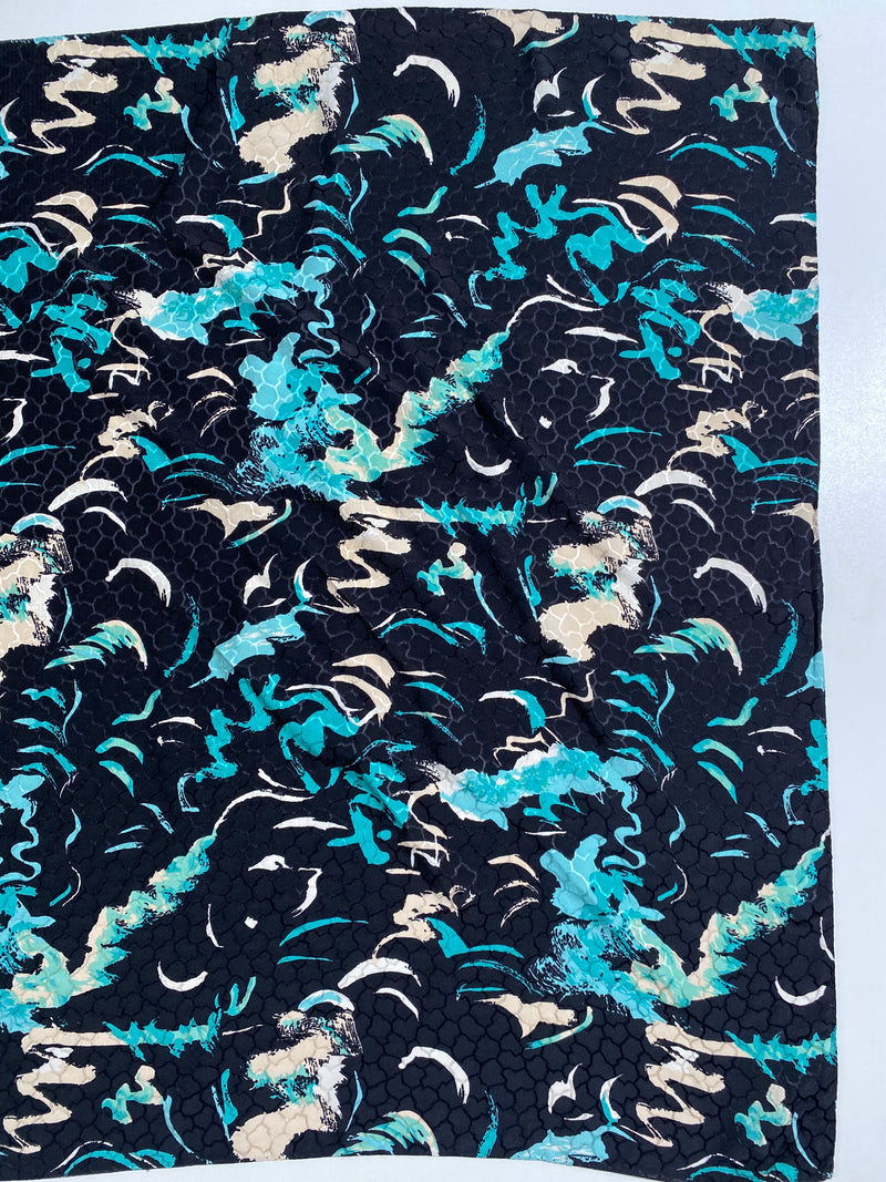 BALENCIAGA - VINTAGE PRINTED SILK SCARF - 80 x 80 CM