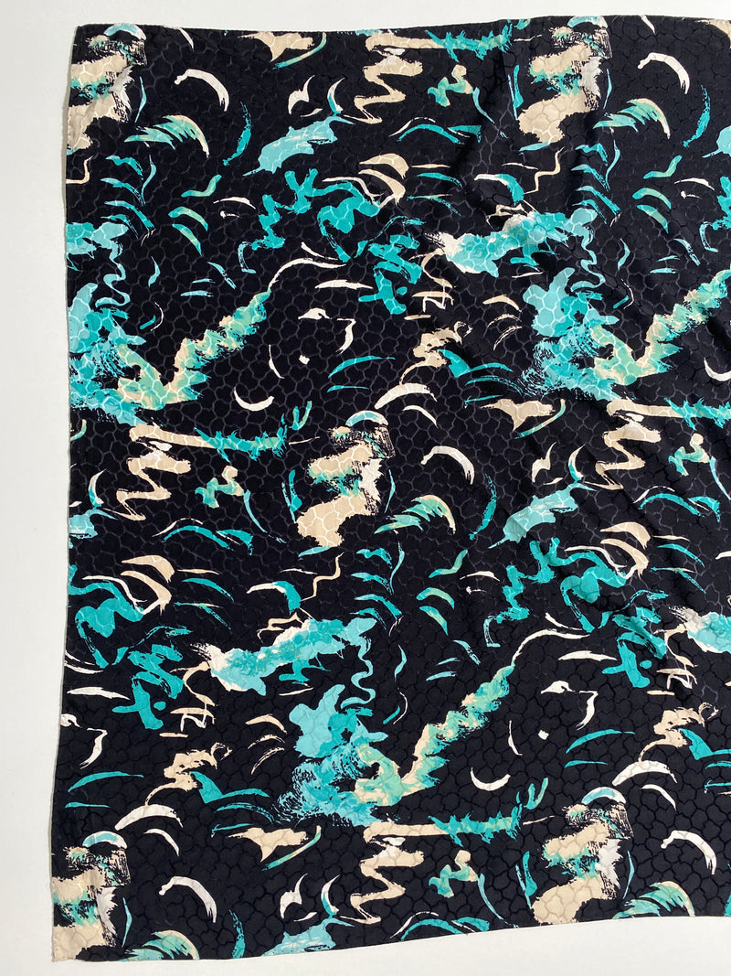 BALENCIAGA - VINTAGE PRINTED SILK SCARF - 80 x 80 CM