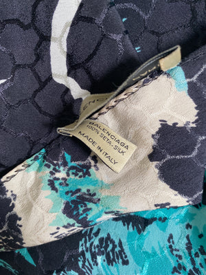 BALENCIAGA VINTAGE PRINTED SILK SCARF 80 x 80 CM RE.LUXE AU