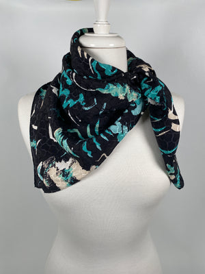 BALENCIAGA - VINTAGE PRINTED SILK SCARF - 80 x 80 CM