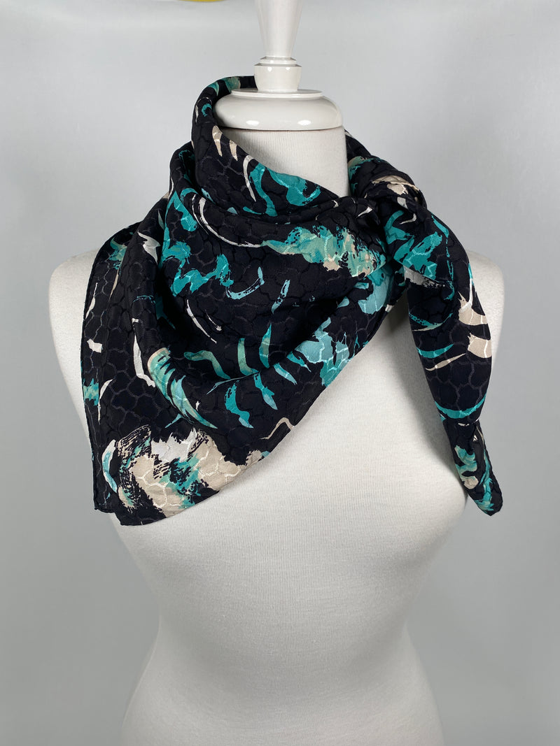 BALENCIAGA - VINTAGE PRINTED SILK SCARF - 80 x 80 CM
