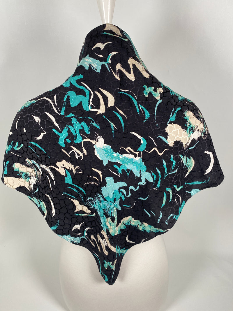 BALENCIAGA - VINTAGE PRINTED SILK SCARF - 80 x 80 CM