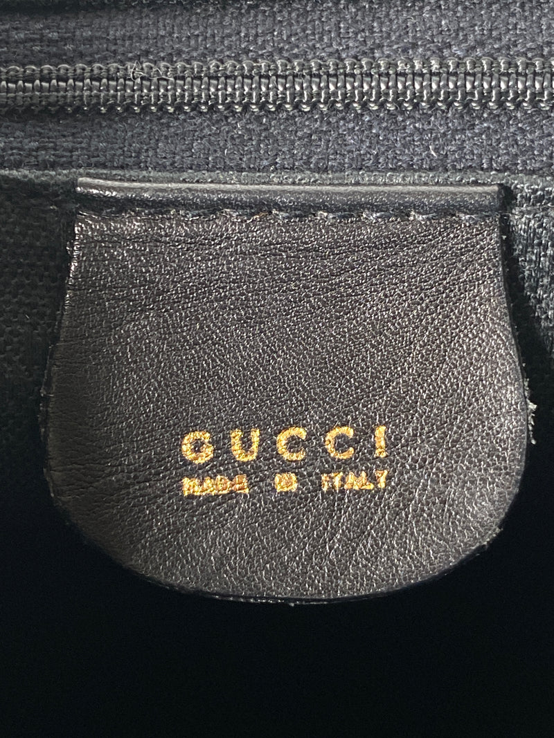 GUCCI - BAMBOO HANDLE BLACK LEATHER BACK PACK