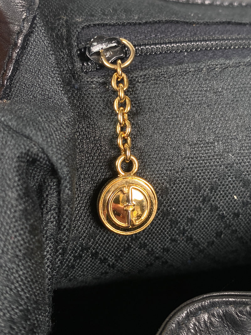 GUCCI - BAMBOO HANDLE BLACK LEATHER BACK PACK