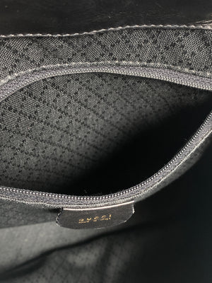 GUCCI - BAMBOO HANDLE BLACK LEATHER BACK PACK