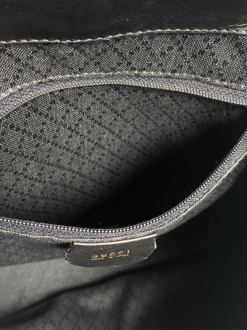 GUCCI - BAMBOO HANDLE BLACK LEATHER BACK PACK