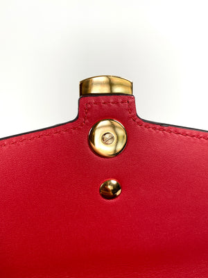 GUCCI - MINI SYLVIE LEATHER CHAIN BAG IN RED