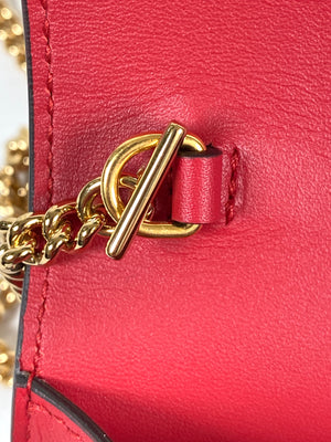 GUCCI - MINI SYLVIE LEATHER CHAIN BAG IN RED
