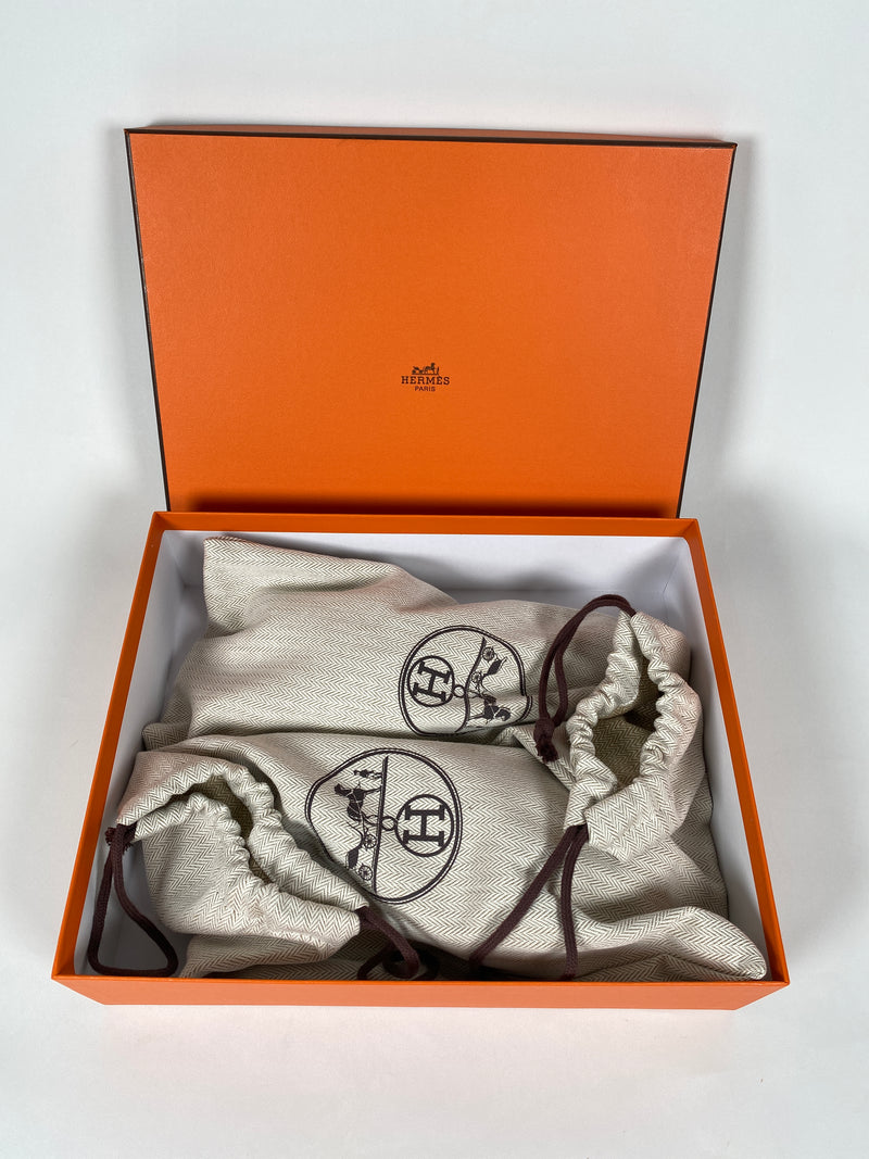 HERMES - ORAN SANDALS IN TAN LEATHER - SZ 39.5 - NEW IN BOX