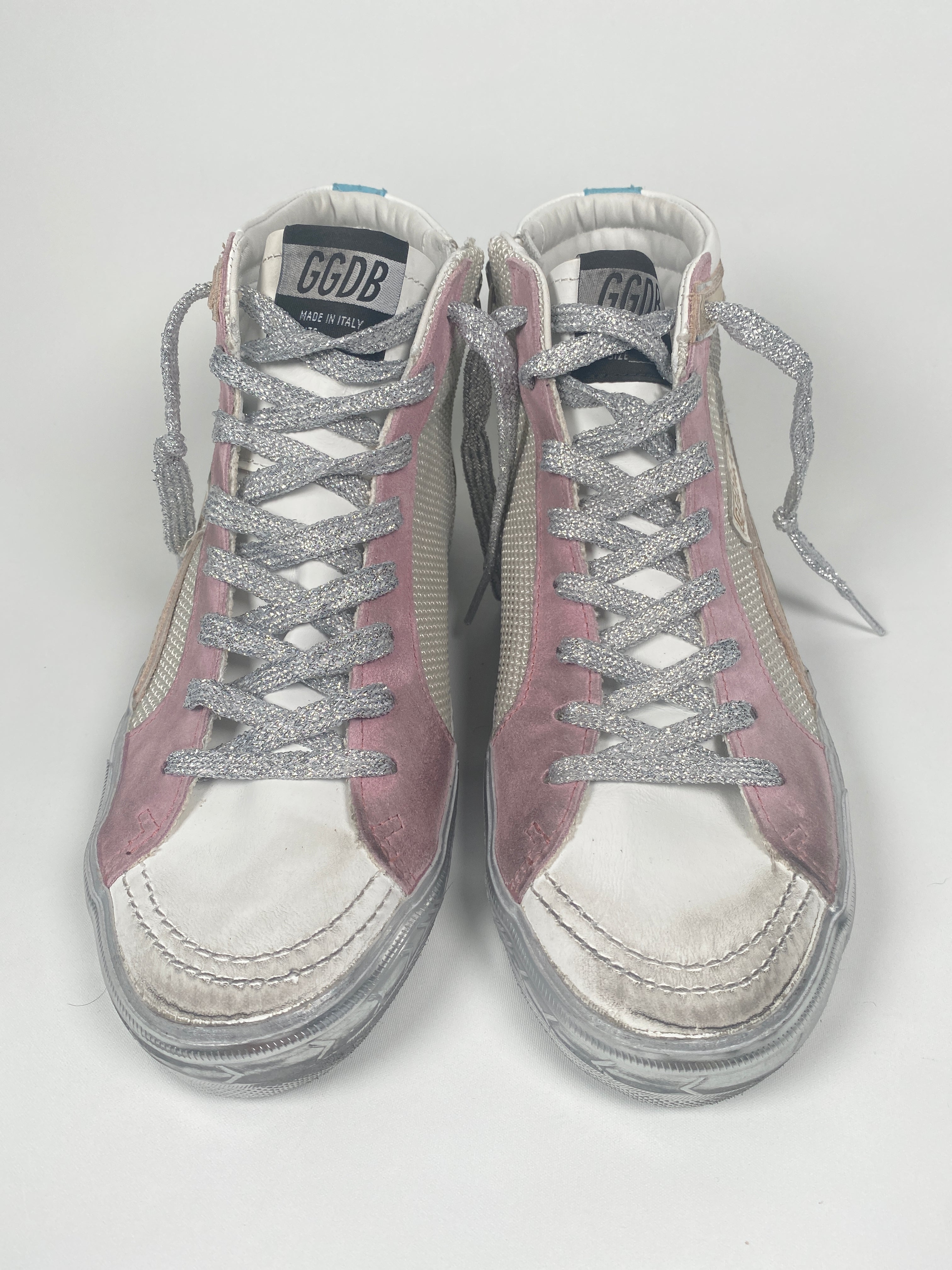 GOLDEN GOOSE SLIDE HIGH TOP SNEAKERS SZ 39 NEW IN BOX – RE