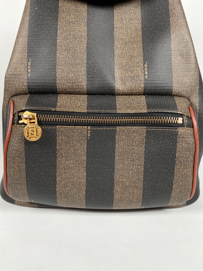 FENDI VINTAGE PEQUIN CANVAS LEATHER BACKPACK RE.LUXE AU