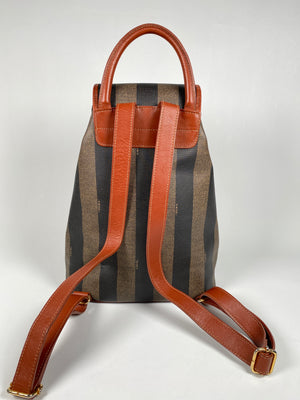 FENDI - VINTAGE PEQUIN CANVAS & LEATHER BACKPACK